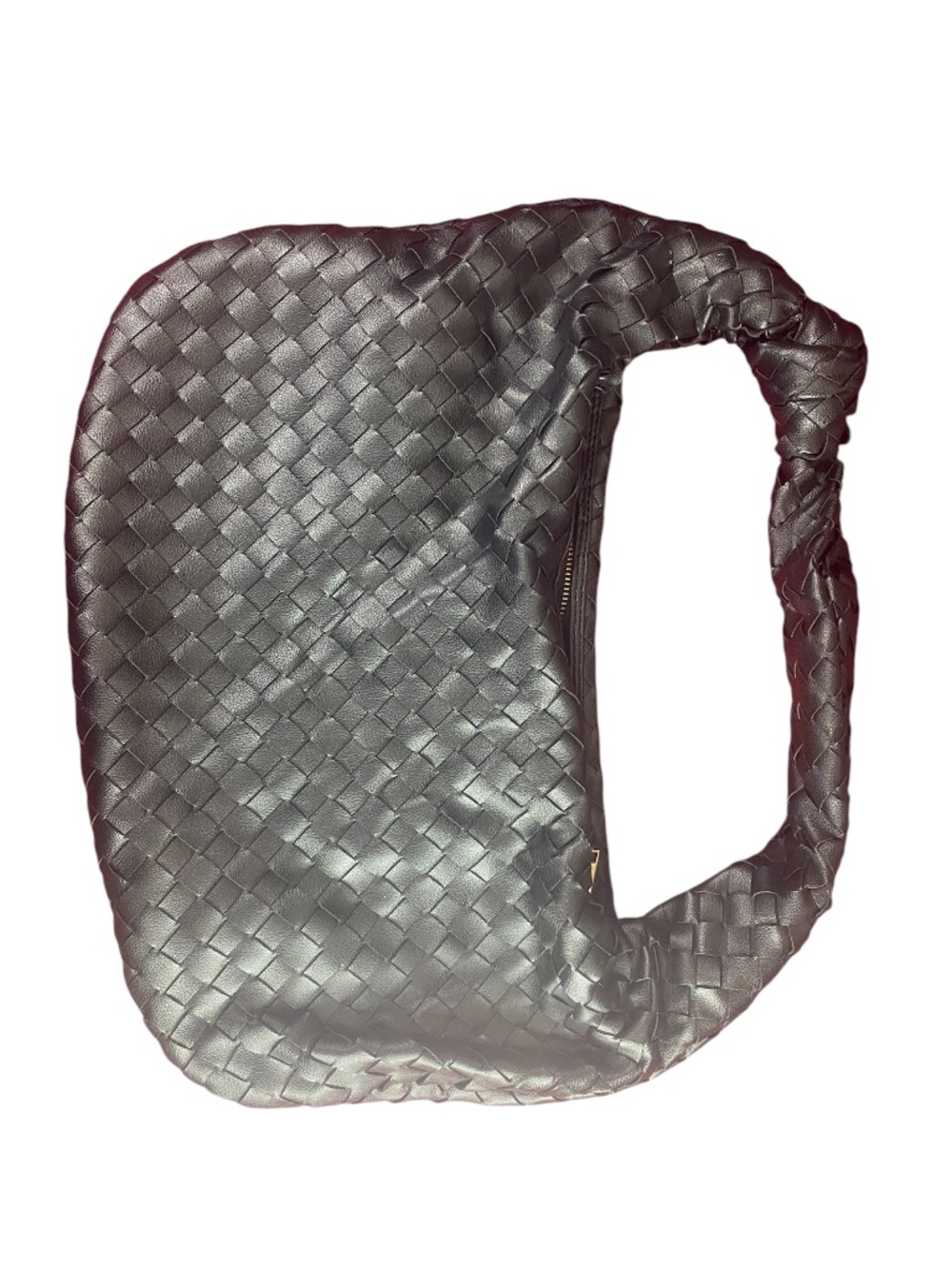 Black Hobo Woven Leather Bag